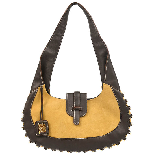 Loewe Brown Suede Hobo Handbag