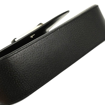 Gucci Black Leather Bamboo Handbag