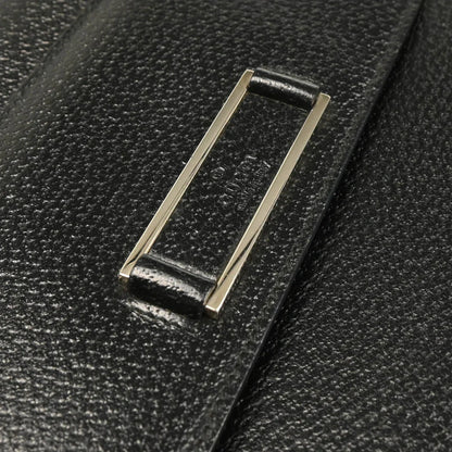 Gucci Black Leather Bamboo Handbag