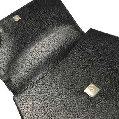 Gucci Black Leather Bamboo Handbag
