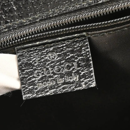 Gucci Black Leather Bamboo Handbag