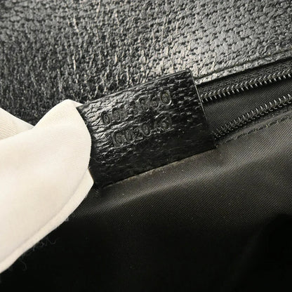 Gucci Black Leather Bamboo Handbag