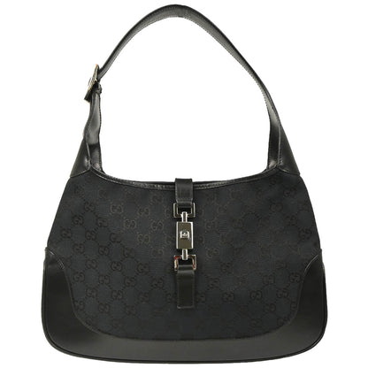 Gucci Black GG Jackie Hobo Handbag