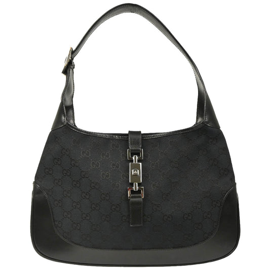 Gucci Black GG Jackie Hobo Handbag