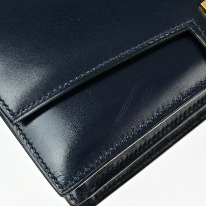 Hermes Blue Indigo Box Calf Olympie Shoulder Bag