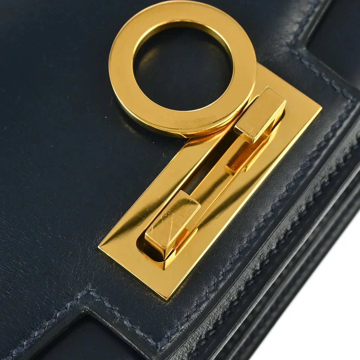 Hermes Blue Indigo Box Calf Olympie Shoulder Bag