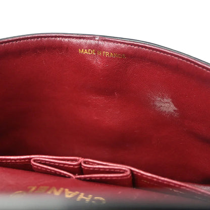 Chanel 1991-1994 Black Lambskin Small Classic Double Flap Shoulder Bag