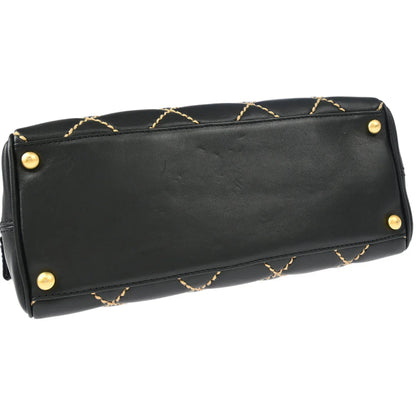 Chanel 2003-2004 Black Calfskin Wild Stitch Handbag
