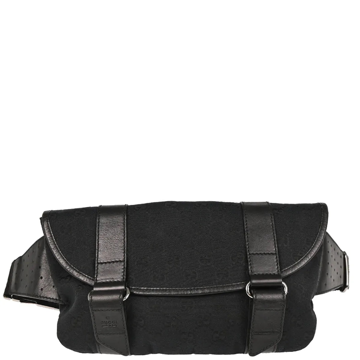 Gucci Black Canvas GG Waist Bum Bag