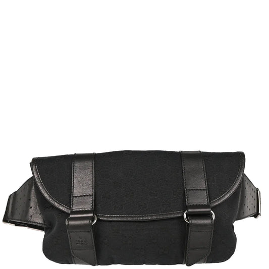 Gucci Black Canvas GG Waist Bum Bag
