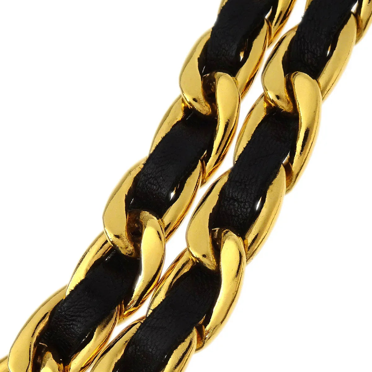 Chanel Chain Belt Medallion Gold Black Small Good
