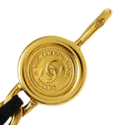 Chanel Chain Belt Medallion Gold Black Small Good