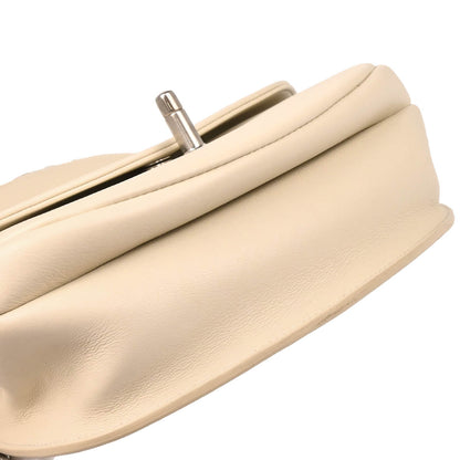 Chanel 2018 White Calfskin Coco Eyelets Round Flap Shoulder Bag