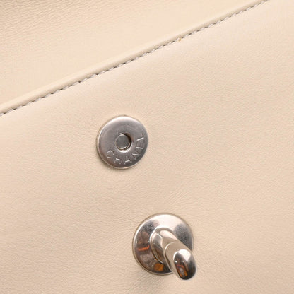 Chanel 2018 White Calfskin Coco Eyelets Round Flap Shoulder Bag