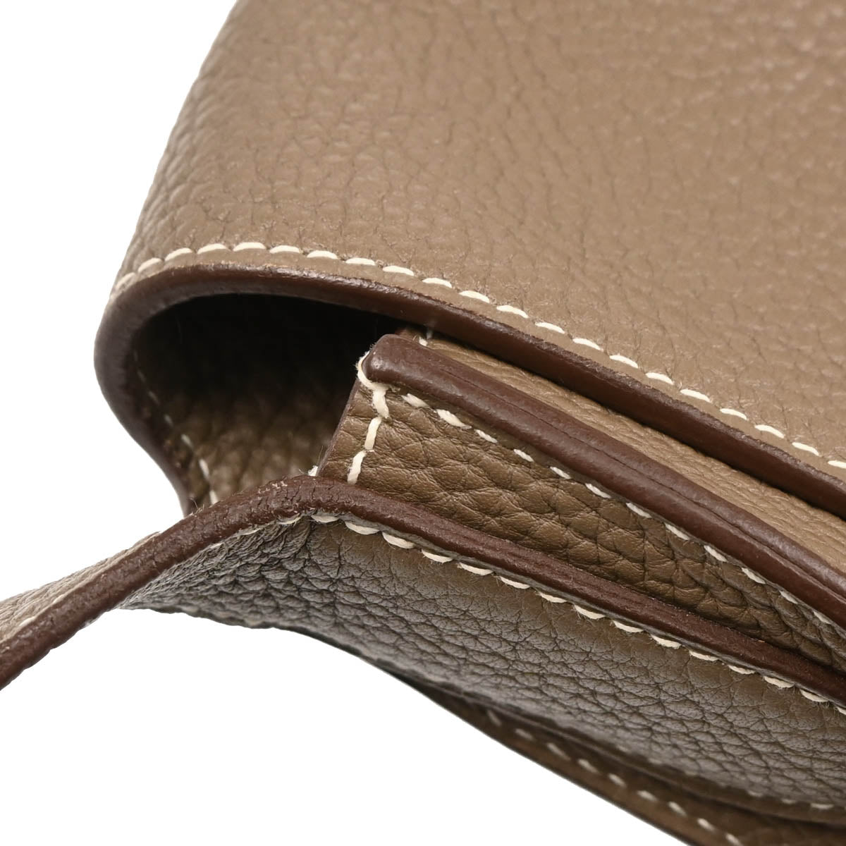 Hermes 2011 Etoupe Taurillon Clemence Pochette Steve Shoulder Bag