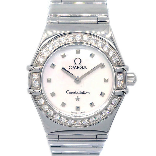 Omega Constellation Quartz Watch SS Diamond Shell