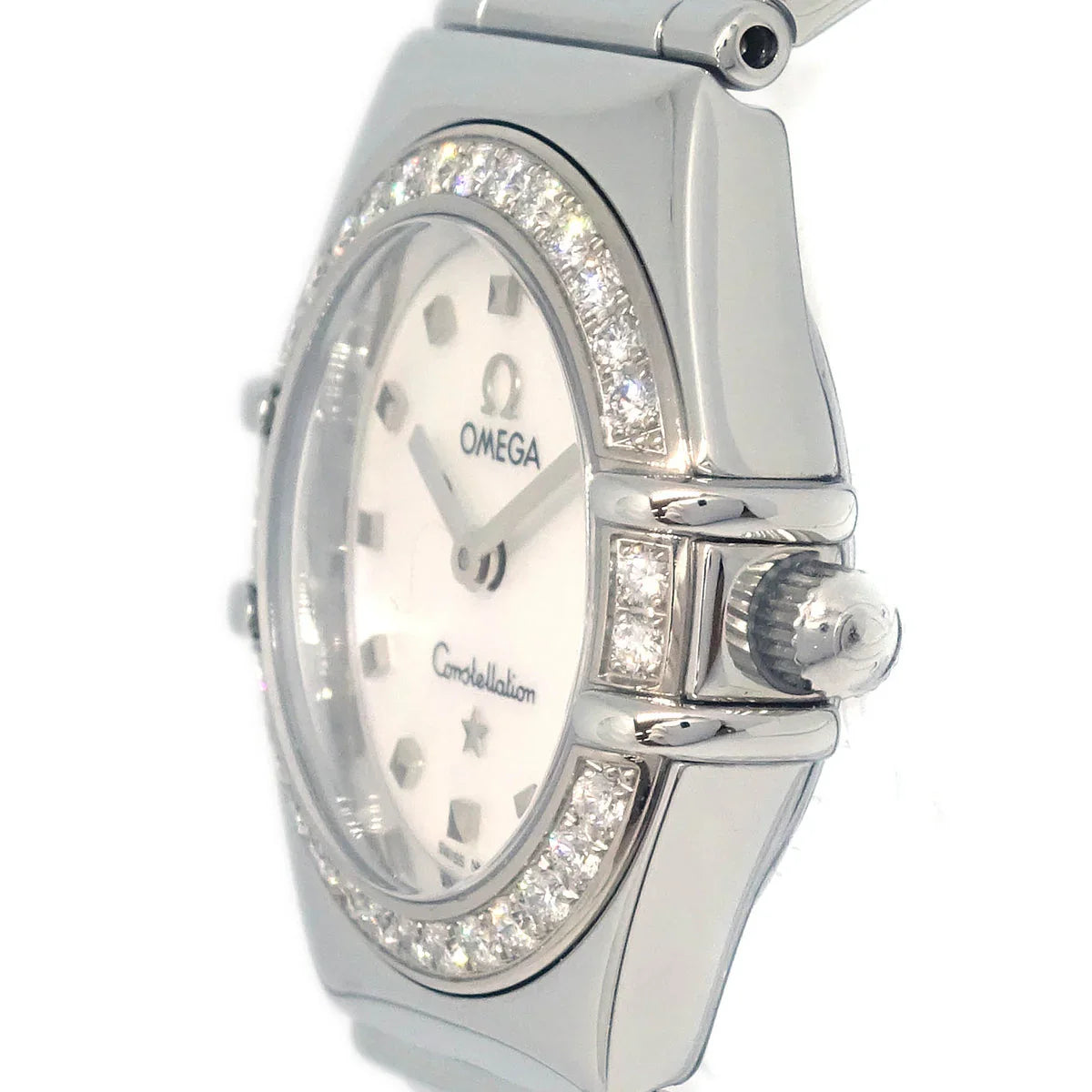 Omega Constellation Quartz Watch SS Diamond Shell