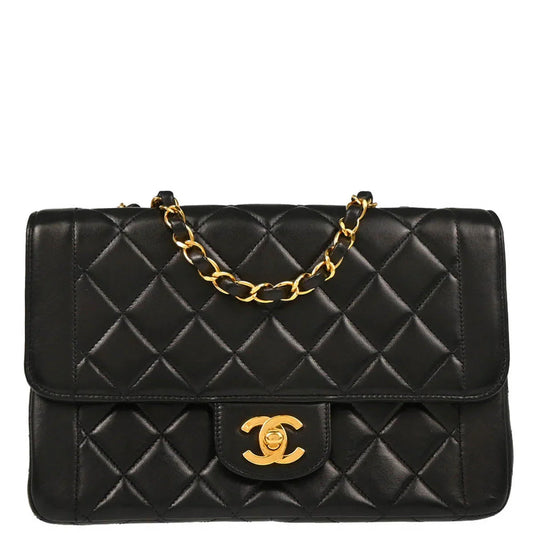 Chanel 1994-1996 Black Lambskin Shoulder Bag