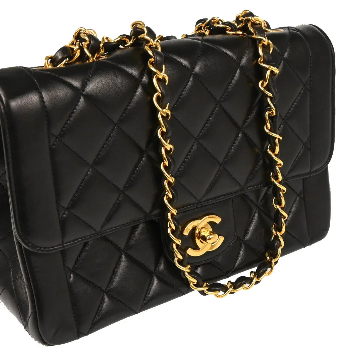 Chanel 1994-1996 Black Lambskin Shoulder Bag