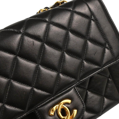 Chanel 1994-1996 Black Lambskin Shoulder Bag