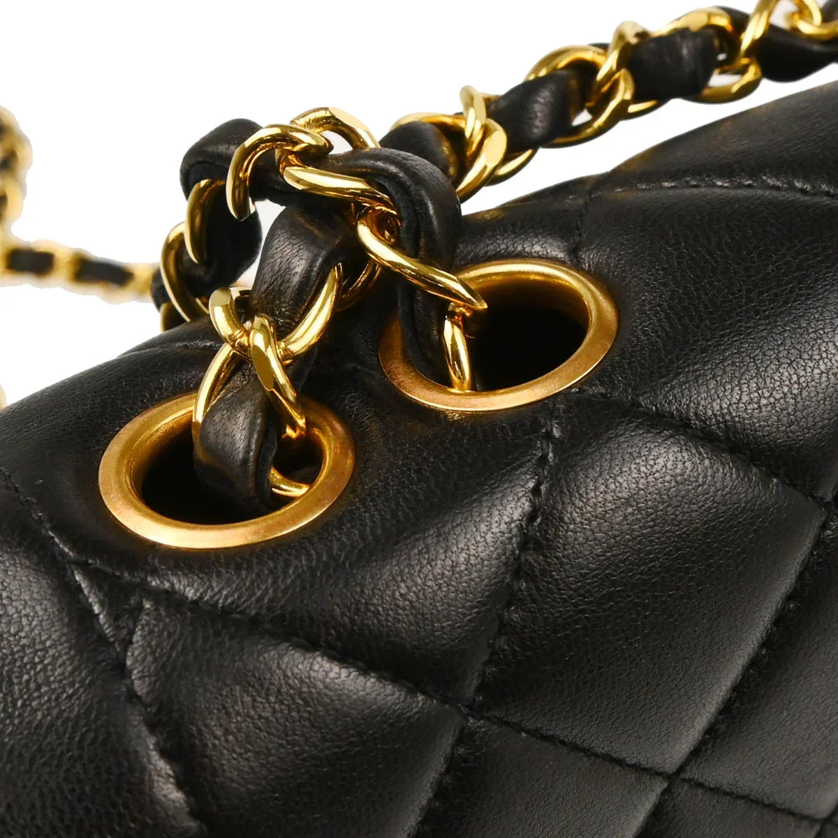 Chanel 1994-1996 Black Lambskin Shoulder Bag