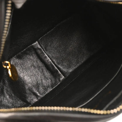 Chanel 1994-1996 Black Lambskin Triple CC Camera Bag Mini