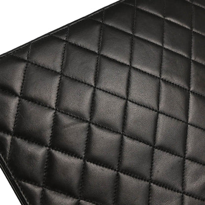 Chanel 2000-2001 Black Lambskin Turnlock Medium Half Flap Shoulder Bag