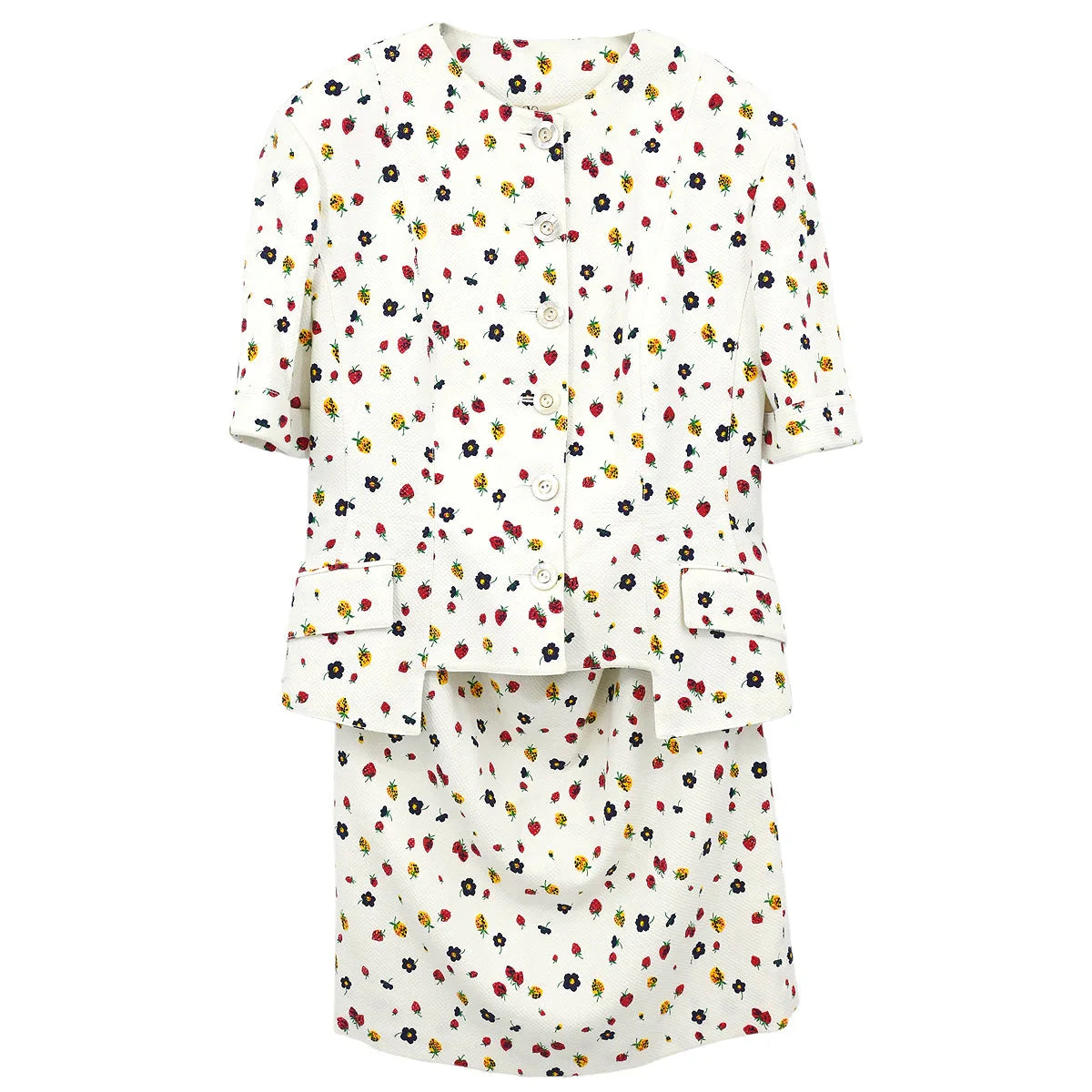 Valentino Garavani Setup Suit Jacket Skirt White #37