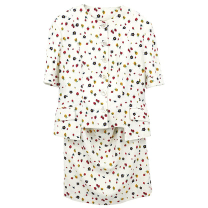 Valentino Garavani Setup Suit Jacket Skirt White #37