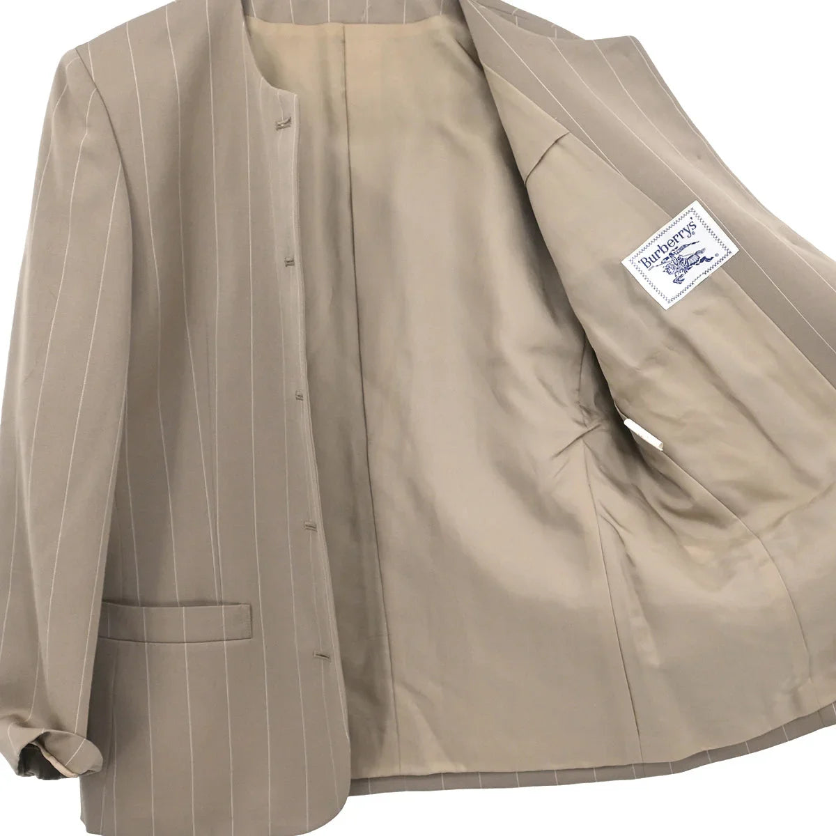 Burberrys Setup Suit Jacket Skirt Brown #36-38
