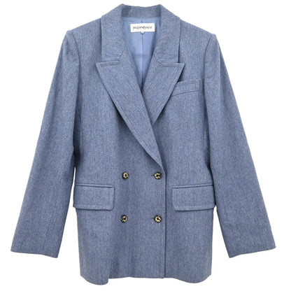 Yves Saint Laurent Double Breasted Jacket Light Blue #38