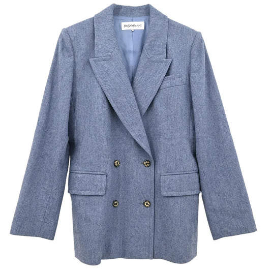 Yves Saint Laurent Double Breasted Jacket Light Blue #38