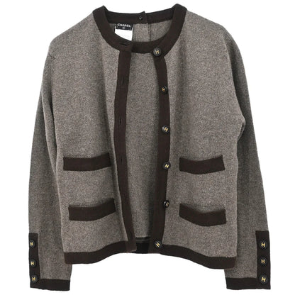 Chanel 1996 Ensemble Cardigan Top Brown #38
