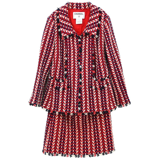Chanel 2004 Setup Suit Jacket Skirt Red #42 #38