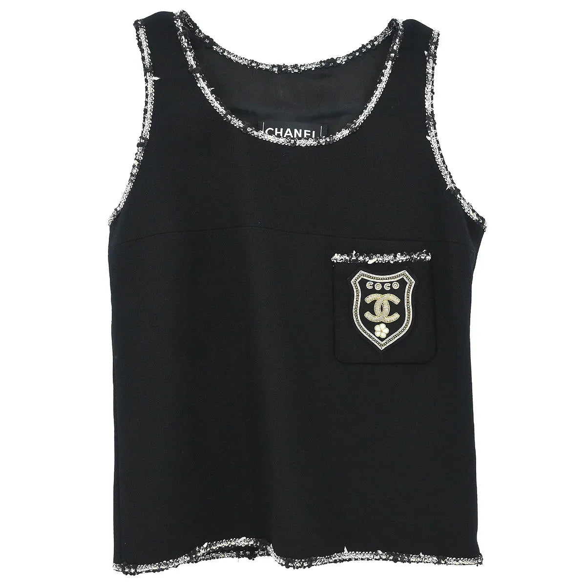 Chanel 2005 Sleeveless Tank Top Black #34