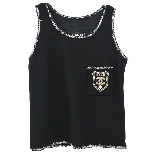 Chanel 2005 Sleeveless Tank Top Black #34