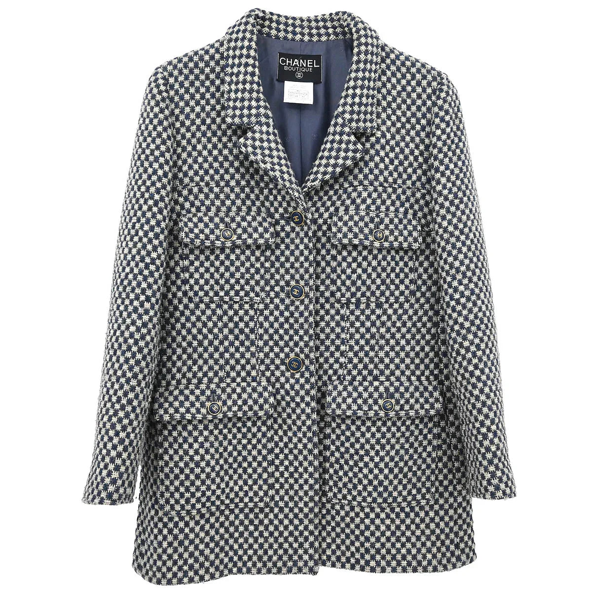 Chanel 1995 Single Breasted Jacket Light Navy #42