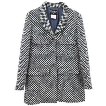 Chanel 1995 Single Breasted Jacket Light Navy #42