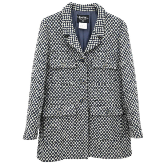Chanel 1995 Single Breasted Jacket Light Navy #42