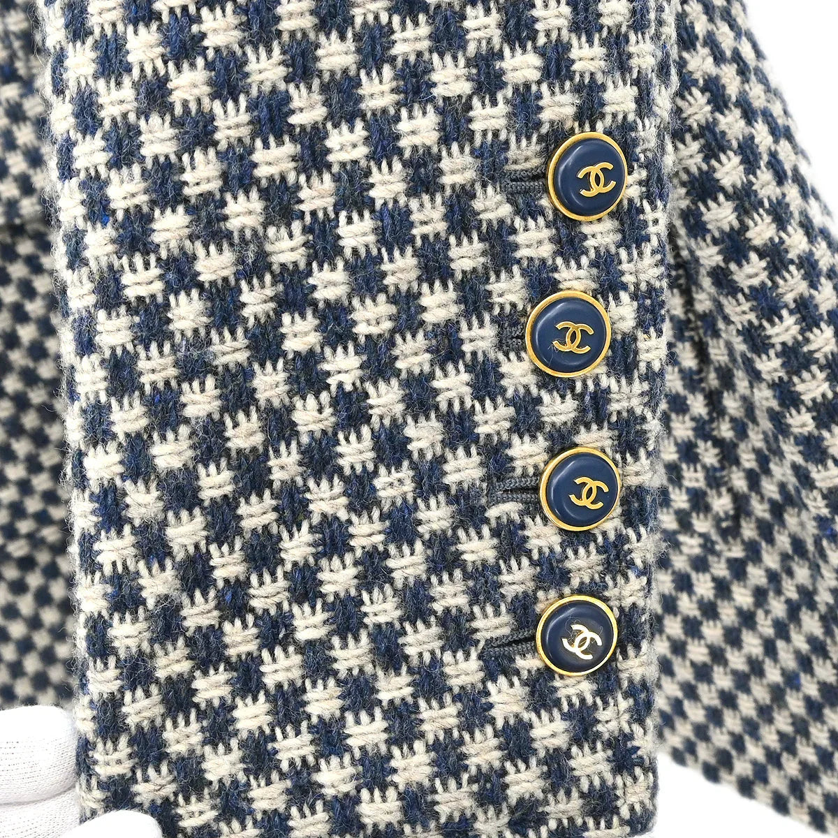 Chanel 1995 Single Breasted Jacket Light Navy #42