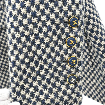 Chanel 1995 Single Breasted Jacket Light Navy #42