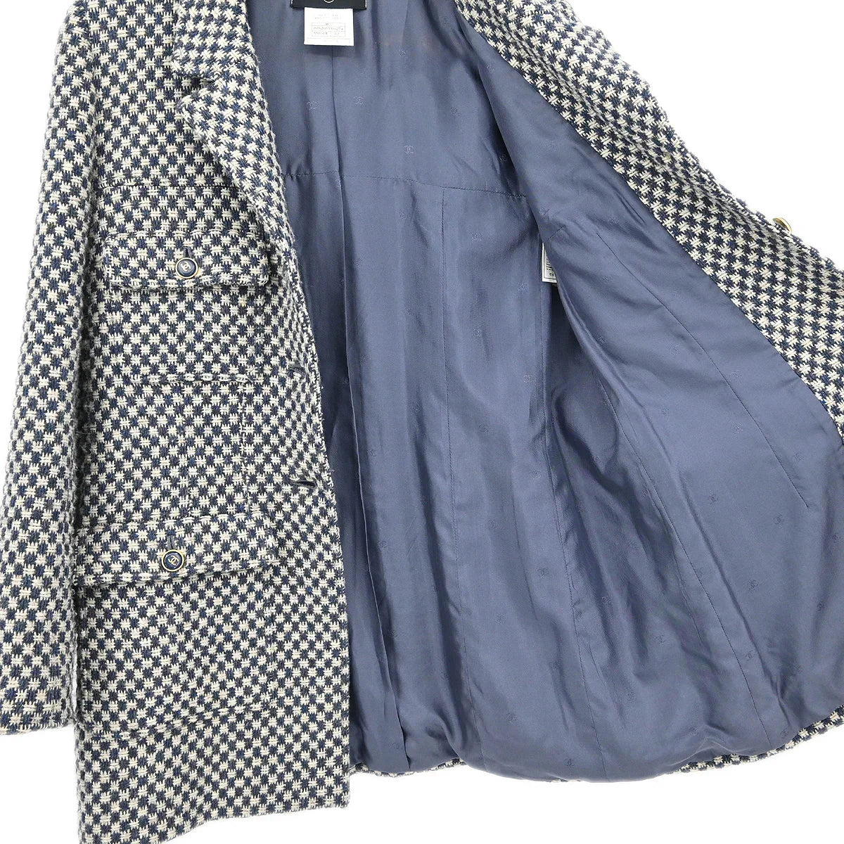 Chanel 1995 Single Breasted Jacket Light Navy #42