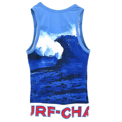 Chanel 2002 Surf Line Sleeveless Tank Top Blue #38