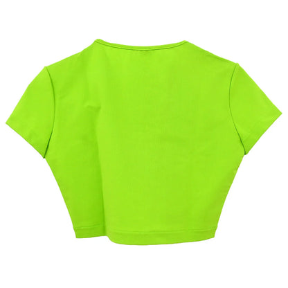 Chanel 1995 Cropped T-shirt Top Green #38