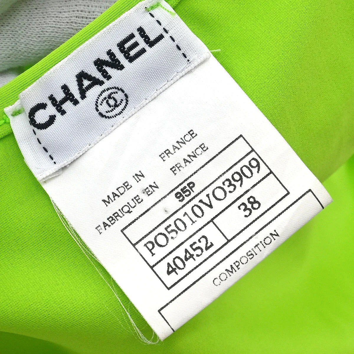 Chanel 1995 Cropped T-shirt Top Green #38