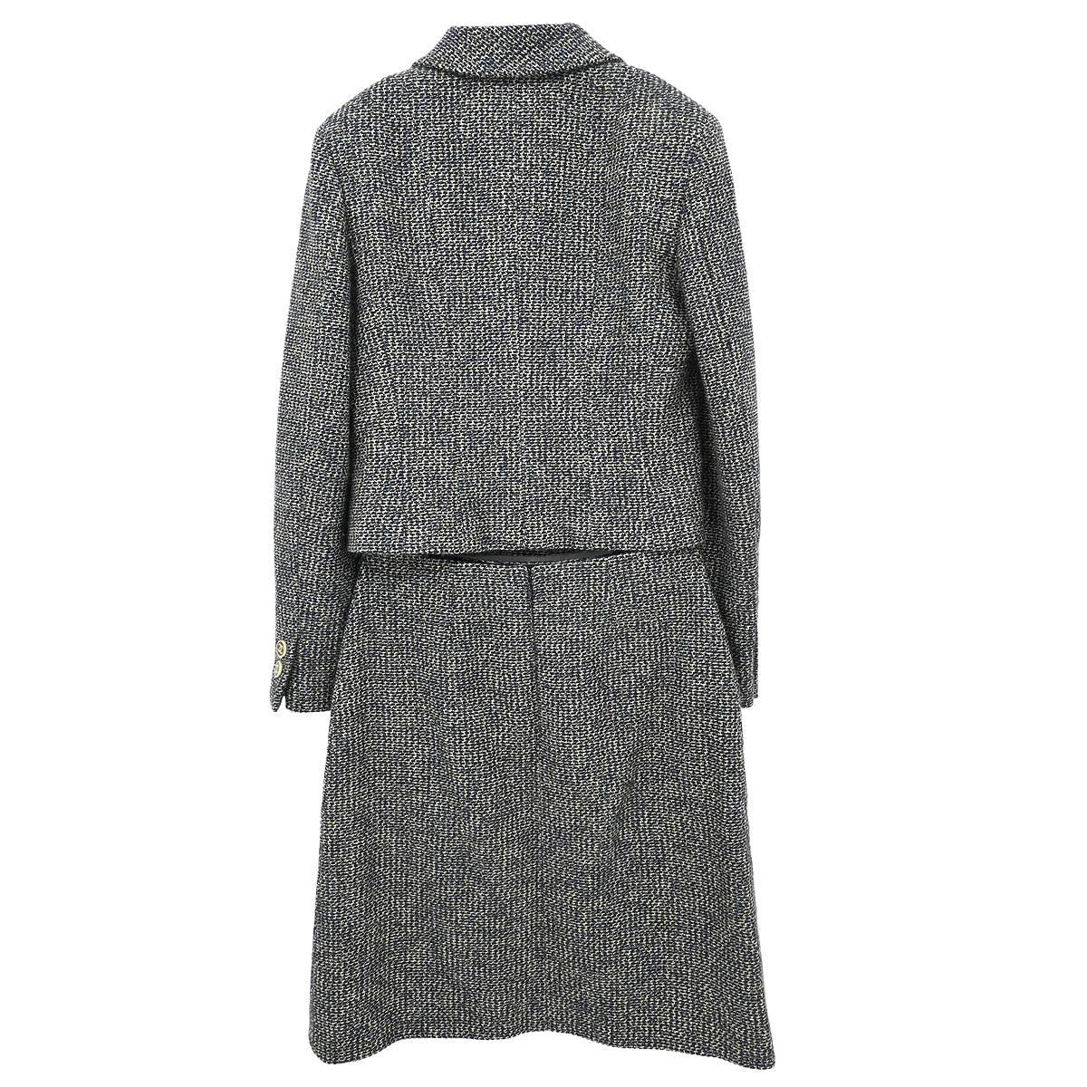 Chanel 2001 Setup Suit Jacket Skirt Gray #38 – AMORE Vintage