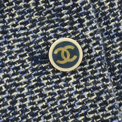 Chanel 2001 Setup Suit Jacket Skirt Gray #38
