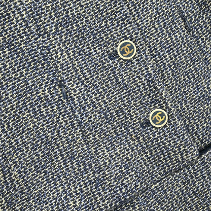 Chanel 2001 Setup Suit Jacket Skirt Gray #38