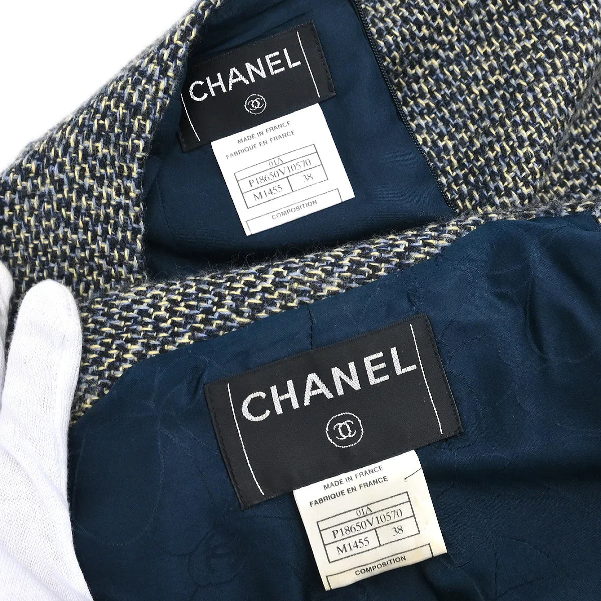Chanel 2001 Setup Suit Jacket Skirt Gray #38 – AMORE Vintage