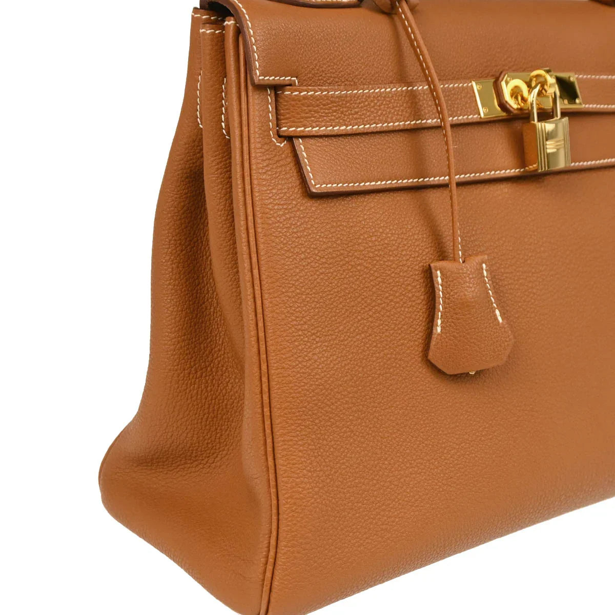 Hermes Gold Togo Kelly 32 Retourne Handbag